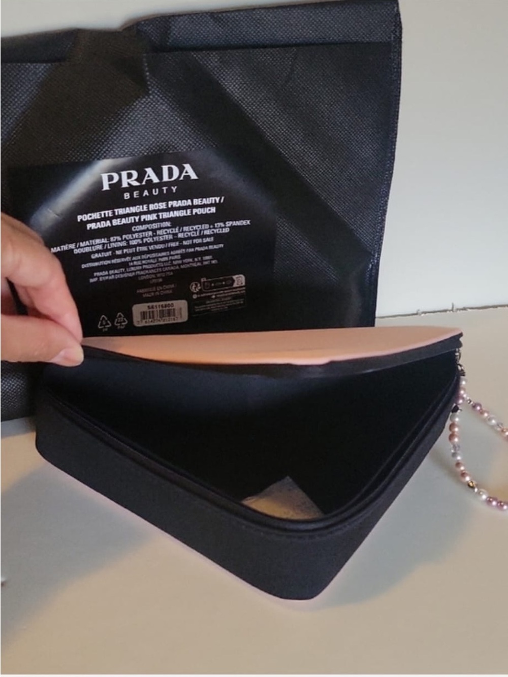 Prada Pink Triangle Pouch - Picture 5 of 9